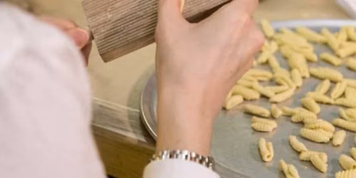 Hand Rolled Cavatelli Pasta with Fresh Spinach-Pecan Basil Pesto in Salt Lake City