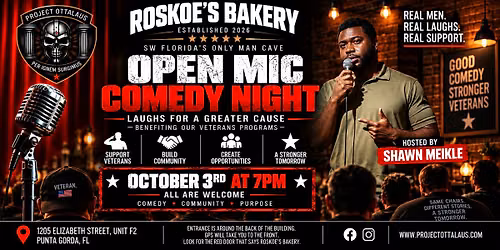 Open Mic Comedy Night at the Bakery to Support Local Veterans