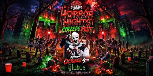18+FRIDAY HORROR NIGTHS COLLEGE PARTY OCT 9TH FREE WITH RSVP