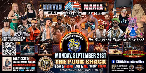 Keller, TX -  Little Mania Mini Wrestling @ The Pour Shack
