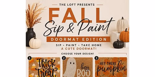 The Loft Doormat sip and paint 