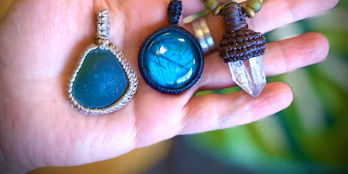Macrame Stone Wrapping Necklace Class for Beginners - $55 - April 19th