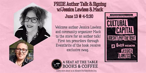 PRIDE Author Talk & Signing w\/ Jessica Lawless & Mack