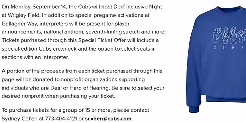 Deaf Awareness Day at Chicago Cubs