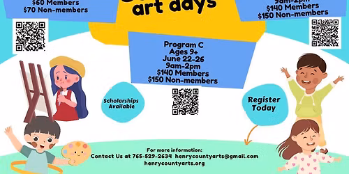 Mary Morris Summer Art Days Program B ages 6-8