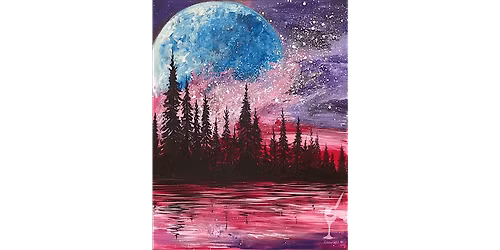 Moonlit Forest Lake View - Paint and Sip in Houston | Classpop!\u2122