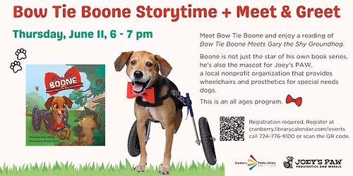 Bow Tie Boone Storytime + Meet & Greet