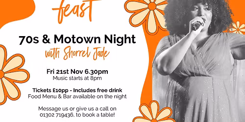 \ud83c\udfb6 70s & Motown Night with Shorrel Jade \ud83c\udfb6