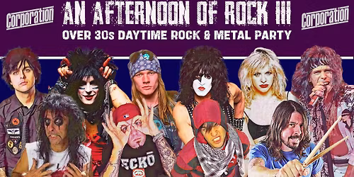 SHEFFIELD: An Afternoon of Rock & Metal III (Over 30s Only), 2pm-6:30pm