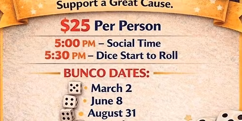 BUNCO NIGHT- Monday-June 8th!