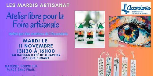 Atelier de cr\u00e9ation d'une pi\u00e8ce d'art avec du bois