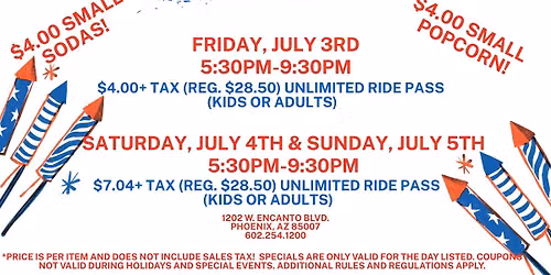 4th of July Summer Sizzling Specials