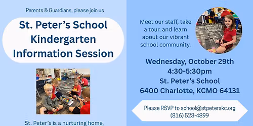 St. Peter's School Kindergarten Information Session
