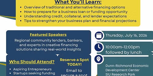 Finding Financing for your Small Business workshop