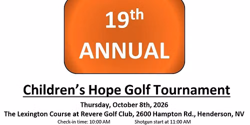 19th Annual Children\u2019s Hope Golf Tournament