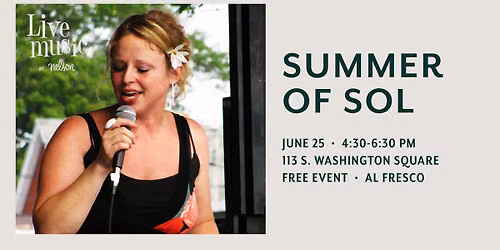 Live Music Thursdays at Nelson: Summer of Sol