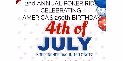 2nd Annual July 4th ride "SAVE THE DATE"