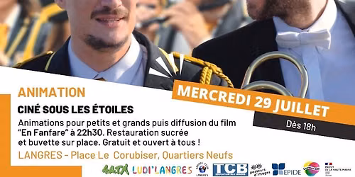 Cin\u00e9ma Sous les \u00c9toiles "En Fanfare" 