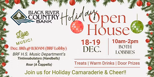 BRCB Holiday Open House in BRF & Melrose (*LIVE MUSIC 12\/18 @11:30 in BRF Lobby*)