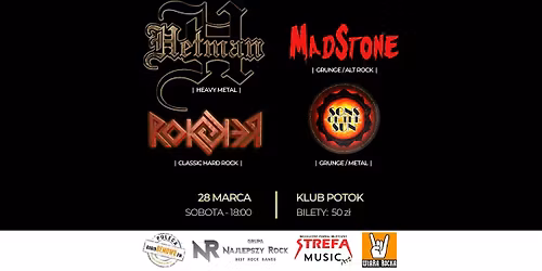 KONCERT! Hetman \/ MadStone \/ Sons of the Sun \/ Rokker \/ Klub POTOK, Warszawa.