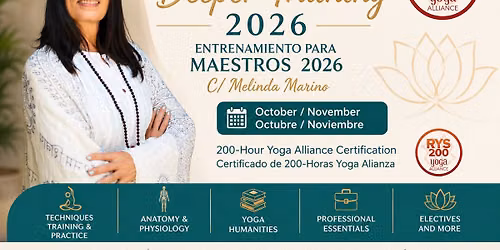 YOGA ALLIANCE CERTIFIED TEACHER TRAINING 2026