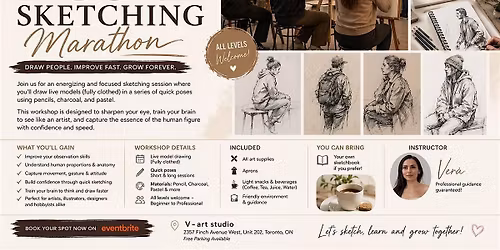 Figure Drawing Marathon: Live Model Sketching Workshop