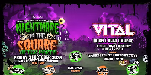 NIGHTMARE IN THE SQUARE AFTER PARTY | HALLOWEEN DRUM & BASS | WAVZ x KCB