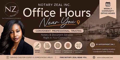 Notary Zeal Near You\u2122 | Ellis Preserve Weekly Community Office Hours