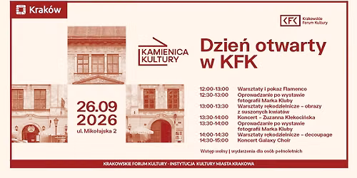 DZIE\u0143 OTWARTY w Krakowskim Forum Kultury