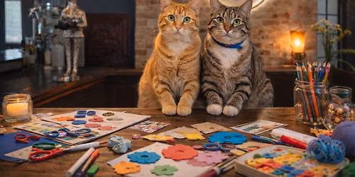 Crafts... With Cats (Mosaic Hot Plate from Broken Tea Cups)