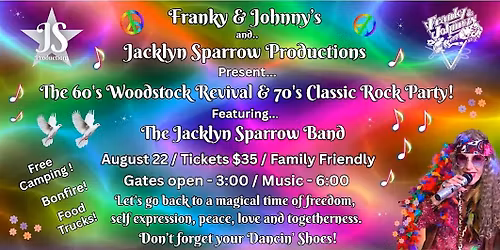 60's Woodstock Revival & 70's Classic Rock Party!