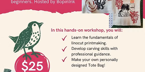 Printmaking Tote Bag Art Class \ud83c\udf44