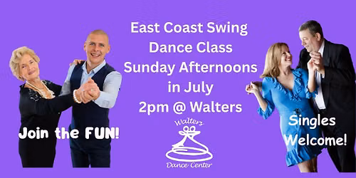 East Coast Swing Class on Sunday Afternoon!