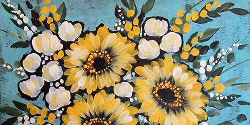 Sunflower paint & prosecco at Ruishton Inn - TruetoYourArt