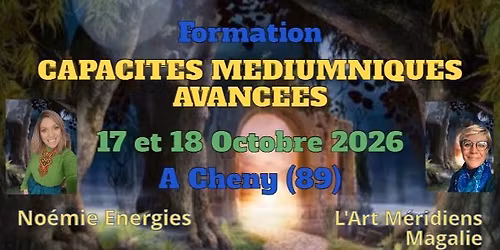 Formation CAPACITES MEDIUMNIQUES AVANCEES Octobre 2026 \u00e0 CHENY 89 (Reste 1 place)