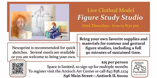 Live Clothed Model Figure Study Studio