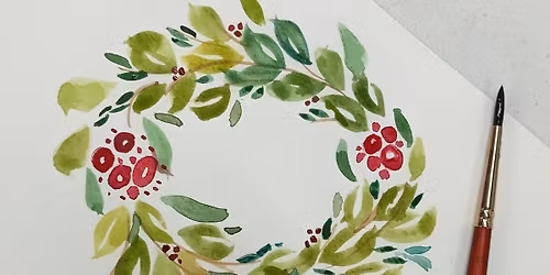 Watercolor Holiday Wreath Workshop
