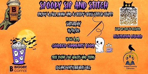 Spooky Sip and Stitch - Adults & Teens Event