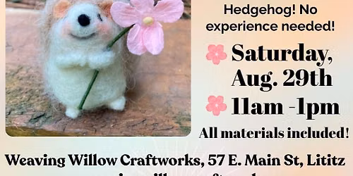 Needle Felted Hedgehog Workshop