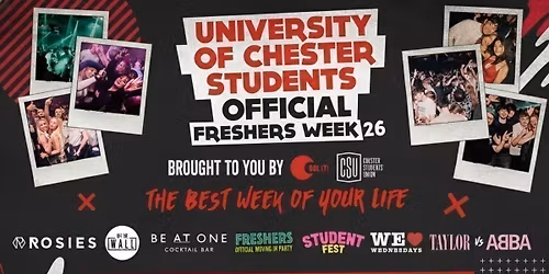 University Of Chester Students - OFFICIAL - All Access Freshers Wristband 2026