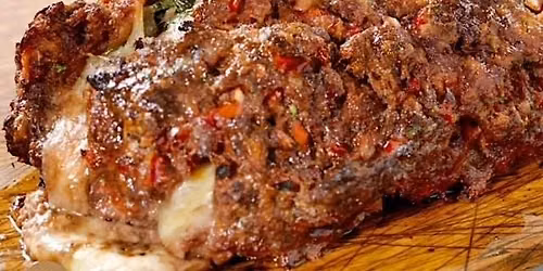 Italian Meatloaf stuffed w\/ Ricotta and Pork Belly, & Herb Roasted Potatoes