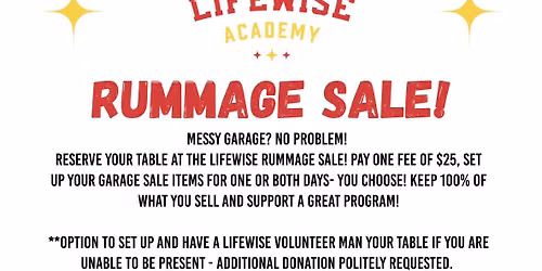 LIFEWISE RUMMAGE SALE