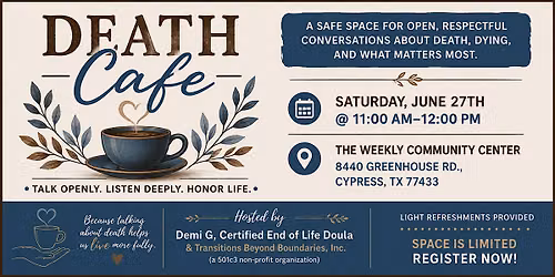 Death Cafe: Open Conversations About Life, Death & What Matters Most
