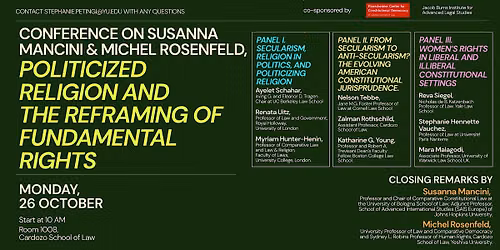 Conference on Susanna Mancini & Michel Rosenfeld: Politicized Religion and