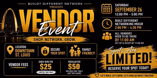Built Different Vendor Event | Early Bird Vendor Registration