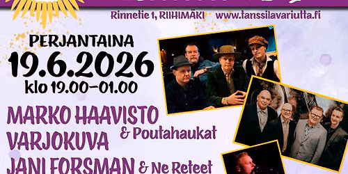 Riutan Rokki Jussi! MARKO HAAVISTO & POUTAHAUKAT, VARJOKUVA ja JANI FORSMAN & NE RETEET  K-18