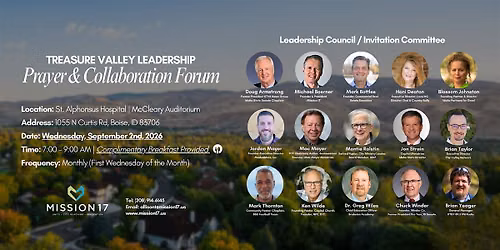 Treasure Valley Leadership Prayer & Collaboration Forum | WED. SEP 2, 2026