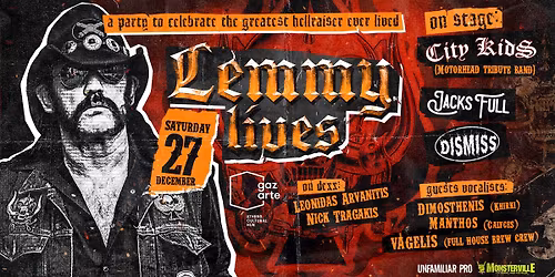 Sat 27 Dec  \/ Lemmy Lives Tribute Party & Live \/ Gazarte - Temple