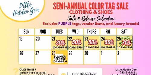 Semi-Annual Color Tag Sale