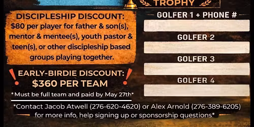 The Lion\u2019s Den Men\u2019s Ministry Golf Tournament 